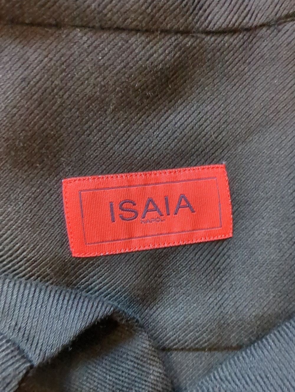 ISAIA Napoli Luxury Black Cotton Cashmere Button Down Shirt LS 17 43 XL - Picture 3 of 7